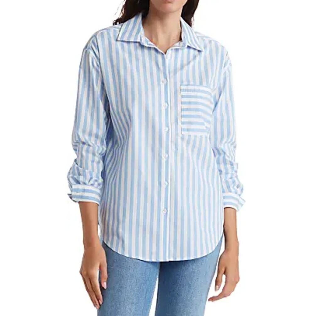 New ~ CASA CABANA ~  Bethany Stripe Shirt Size XL FALL  Nordstrom